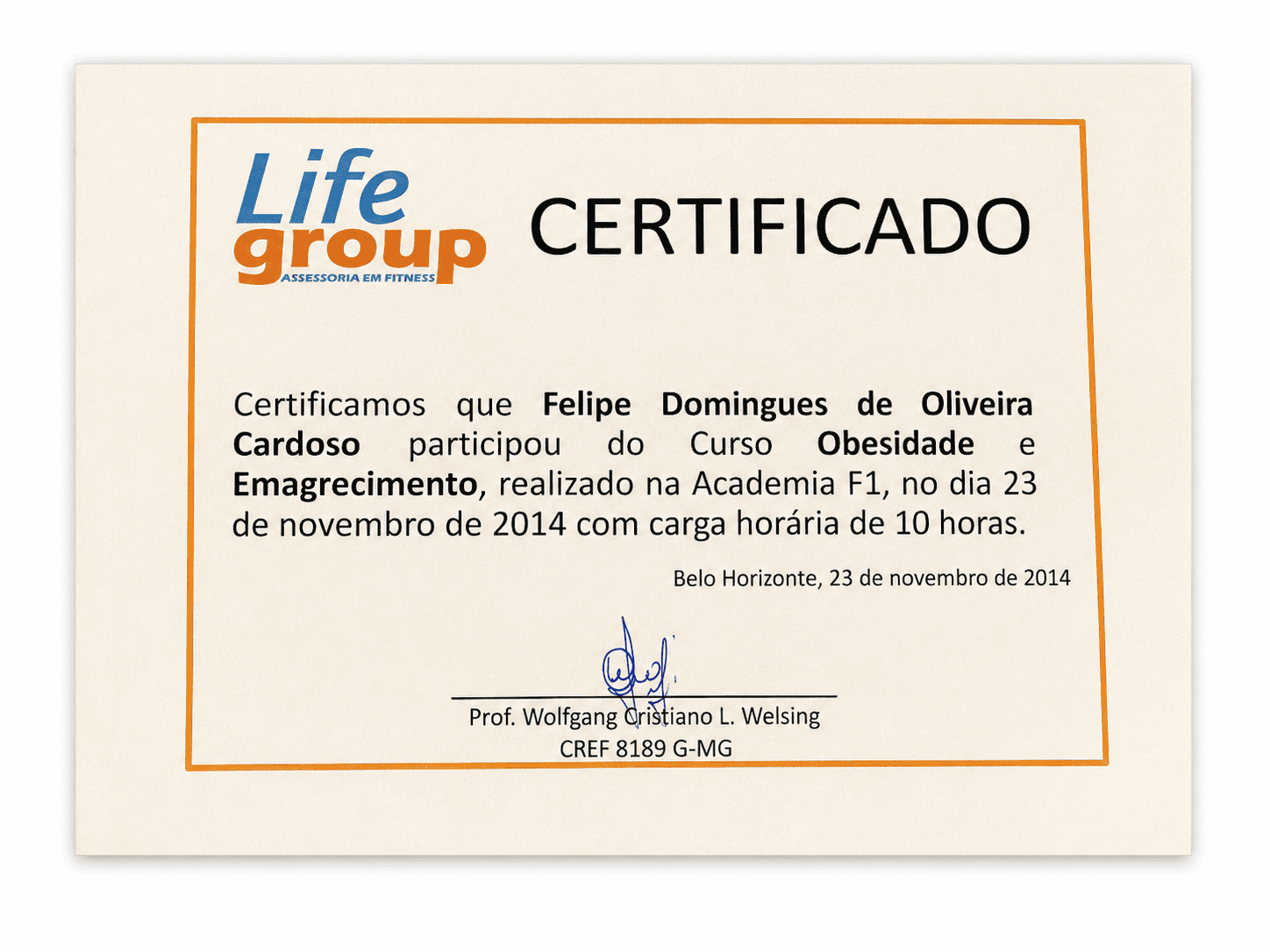 Certificado: Obesidade e Emagrecimento
